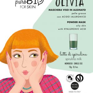 Maske peel-off per lekure te yndyrshme/mikse OLIVIA (spiruline)